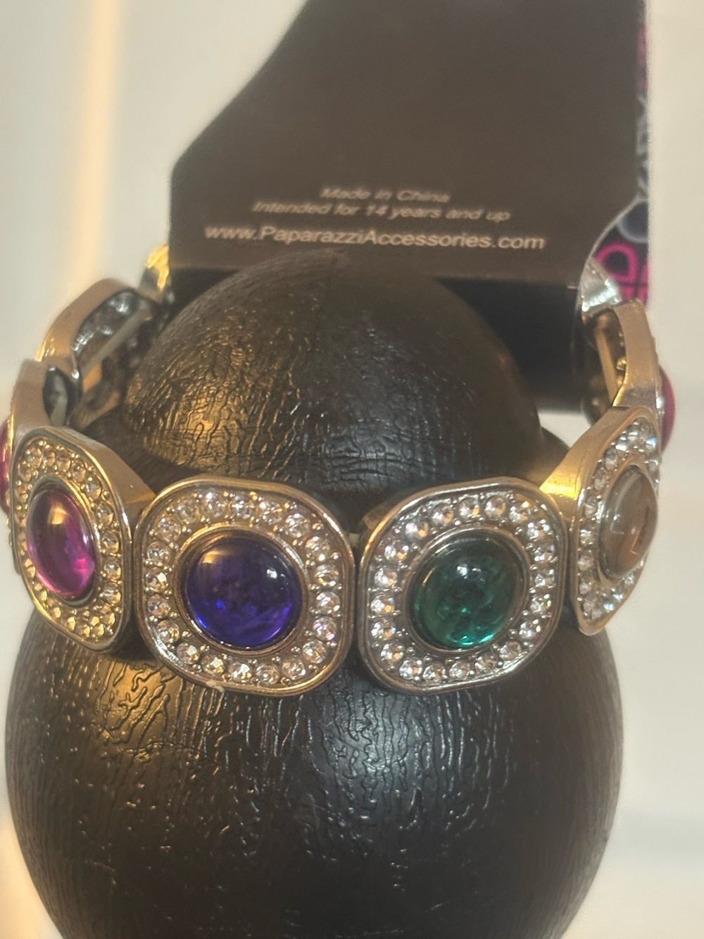 Paparazzi Multicolor Gemstone Silver Bracelet - Purple, Blue, Green, Pink